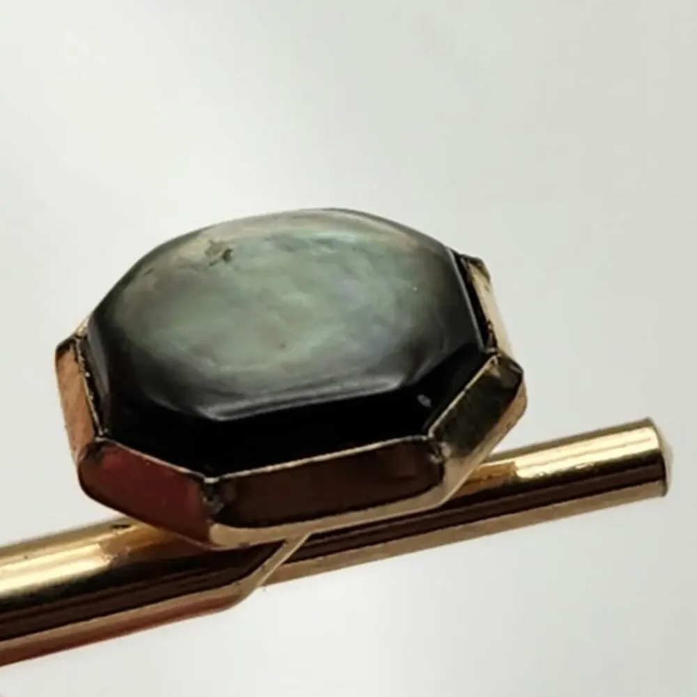 18K Gold Plated Antique Vintage Swank Abalone Tuxedo Shirt Studs